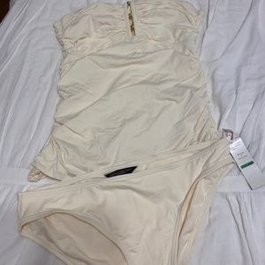 Carmen Marc Valvo Cream Tankini